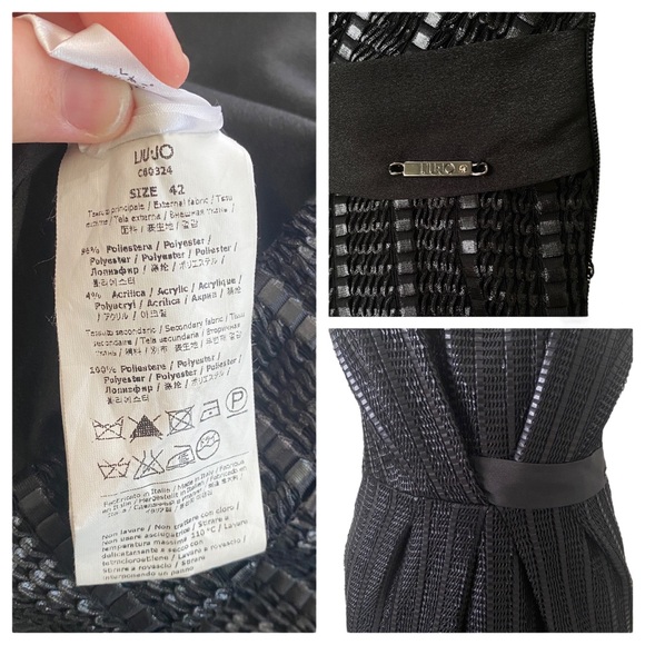 LIU JO textured mini black dress sz EU 42 - textured - low back - sleeveless - Picture 5 of 12